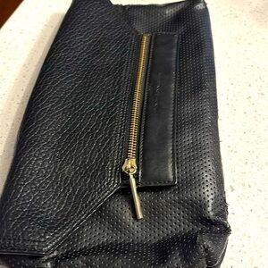 French connection leather clutch